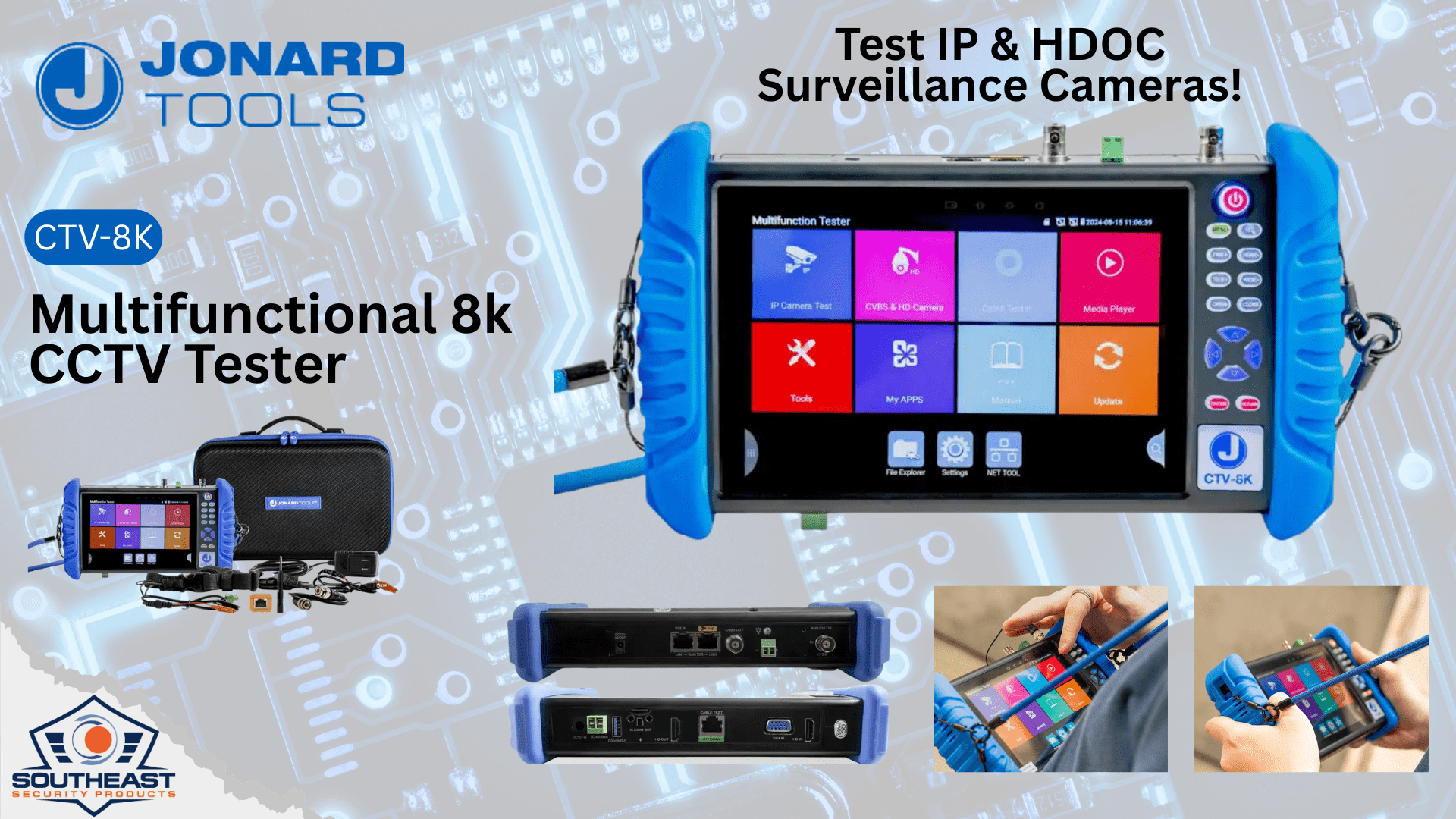 JJonard Tools CTV-8K CCTV Tester for Security Installers CTV-8K Multifunctional 8K CCTV Tester from Jonard Tools