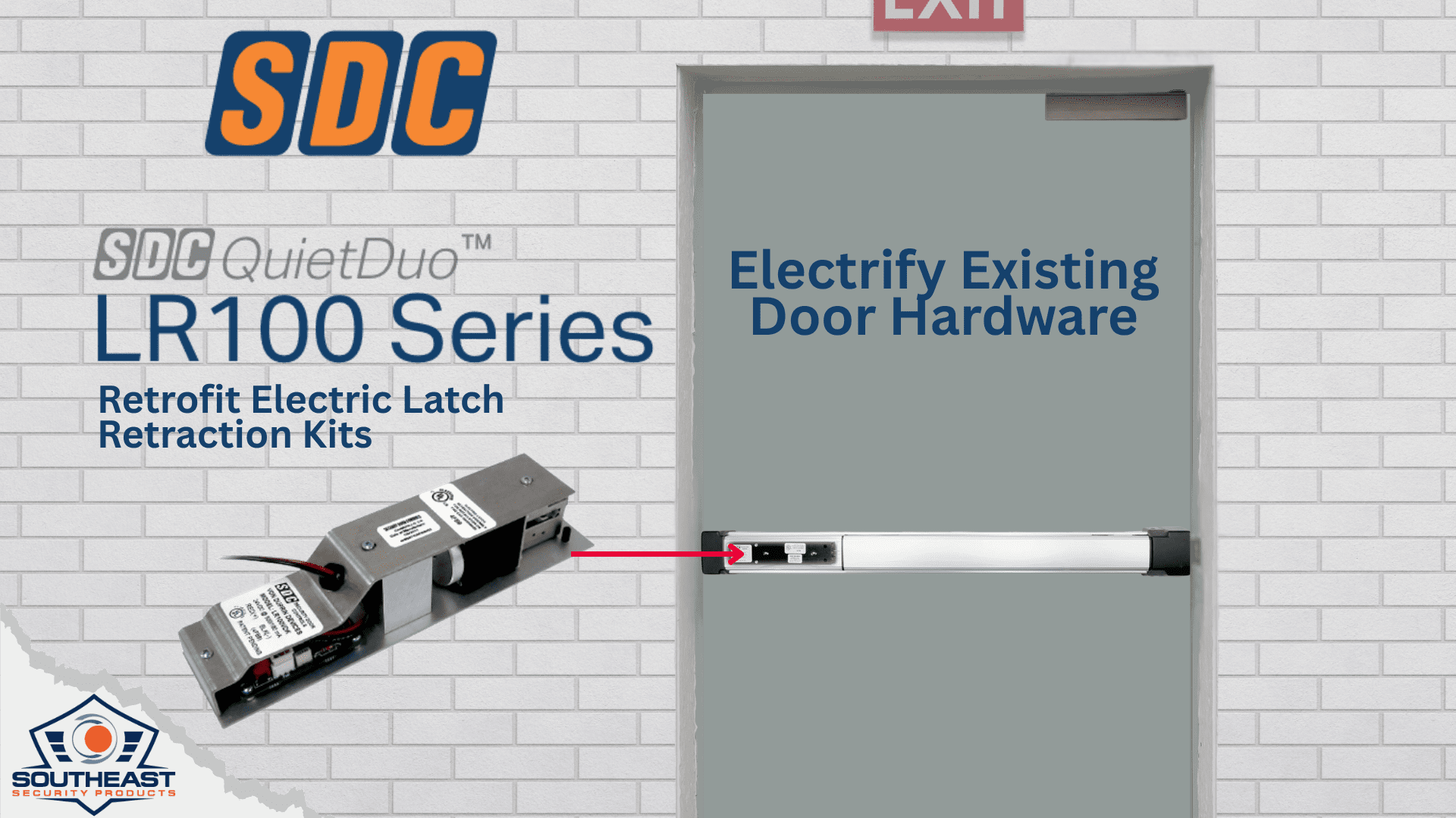 LR100 Electric Latch Retraction Kit Door Retrofit LR100 Electric Latch Retraction Kit retrofit hardware on push bar