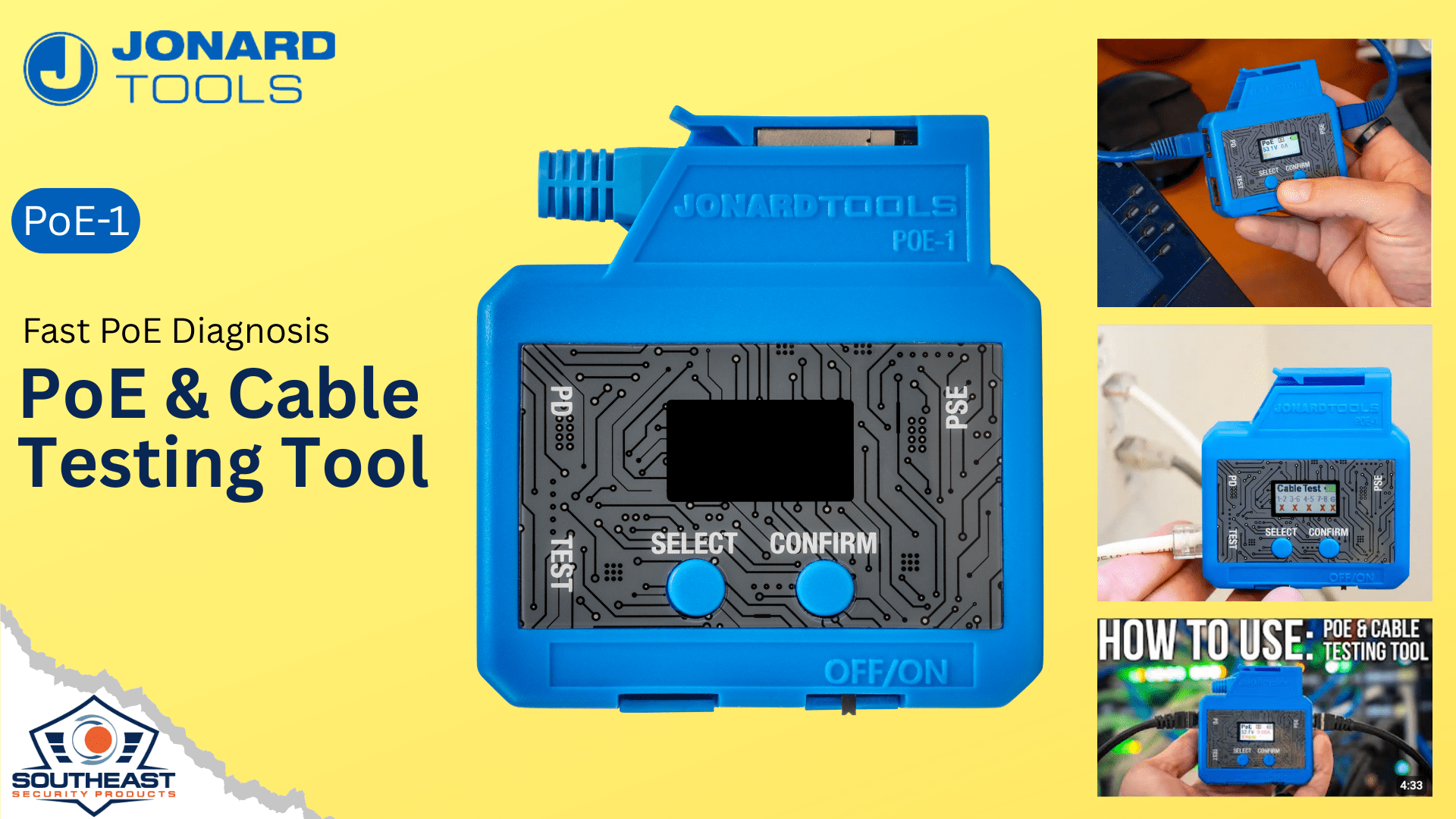 PoE-1 Testing Tool Jonard POE-1 PoE and Cable Testing Tool